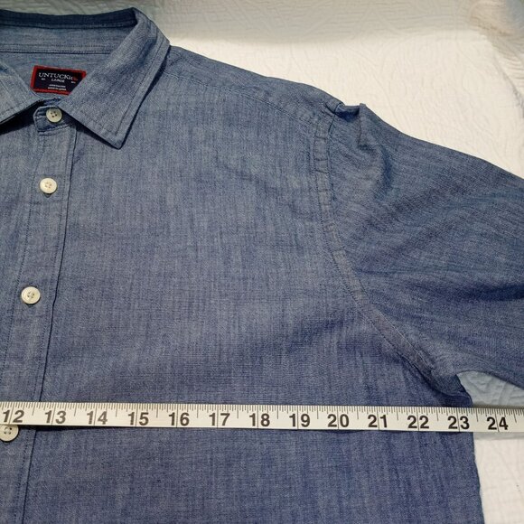 Untuckit Shirt Large Mens Gravner Regular Fit Long Sleeve Chambray  100% Cotton - Picture 10 of 10